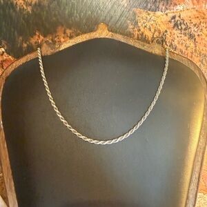 Sterling Silver Rope Chain Necklace 16 Inch 925 Italy
